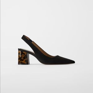 Zara Slingback Tortoiseshell Heels